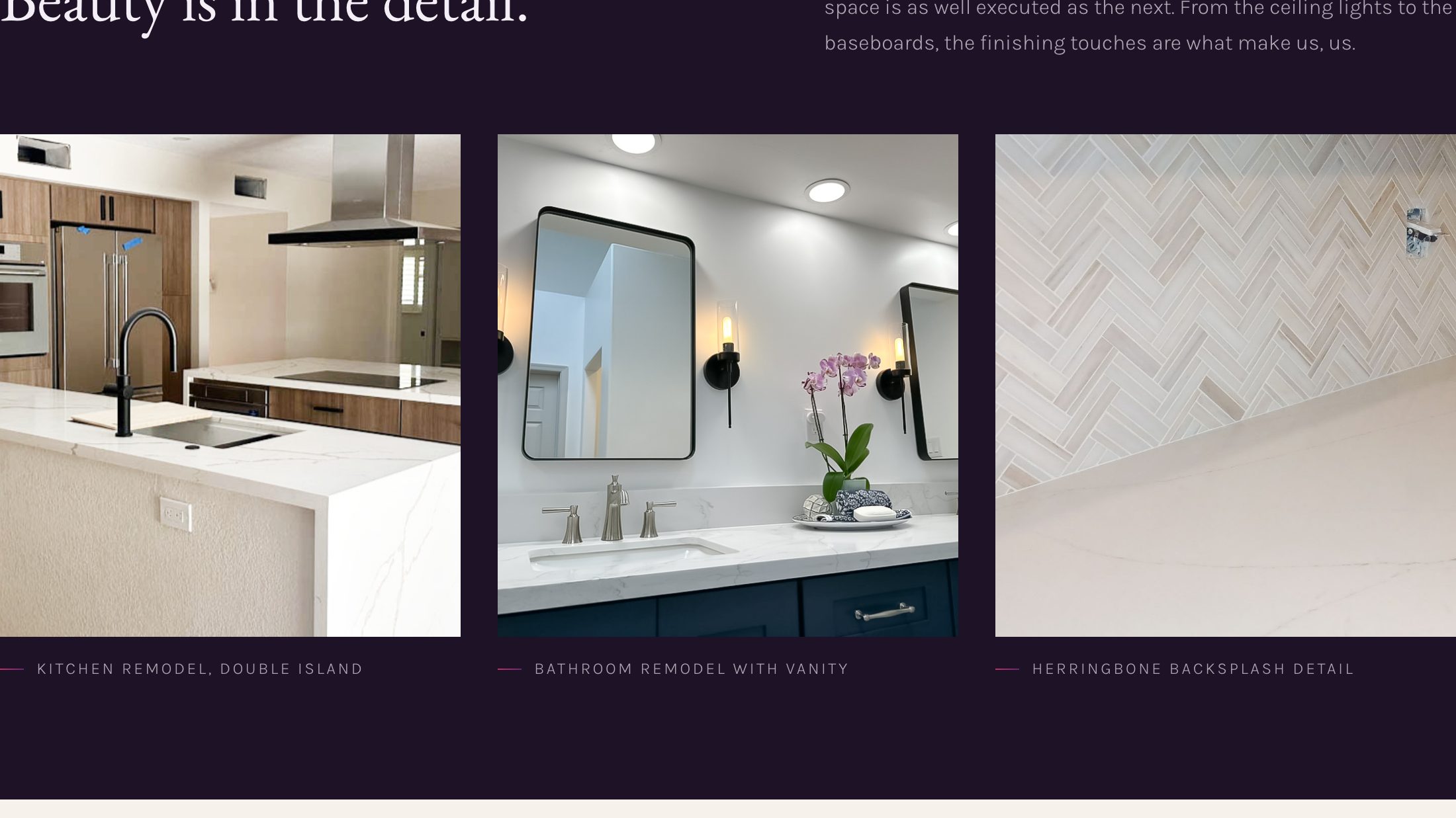 The recent projects section of the new homepage
