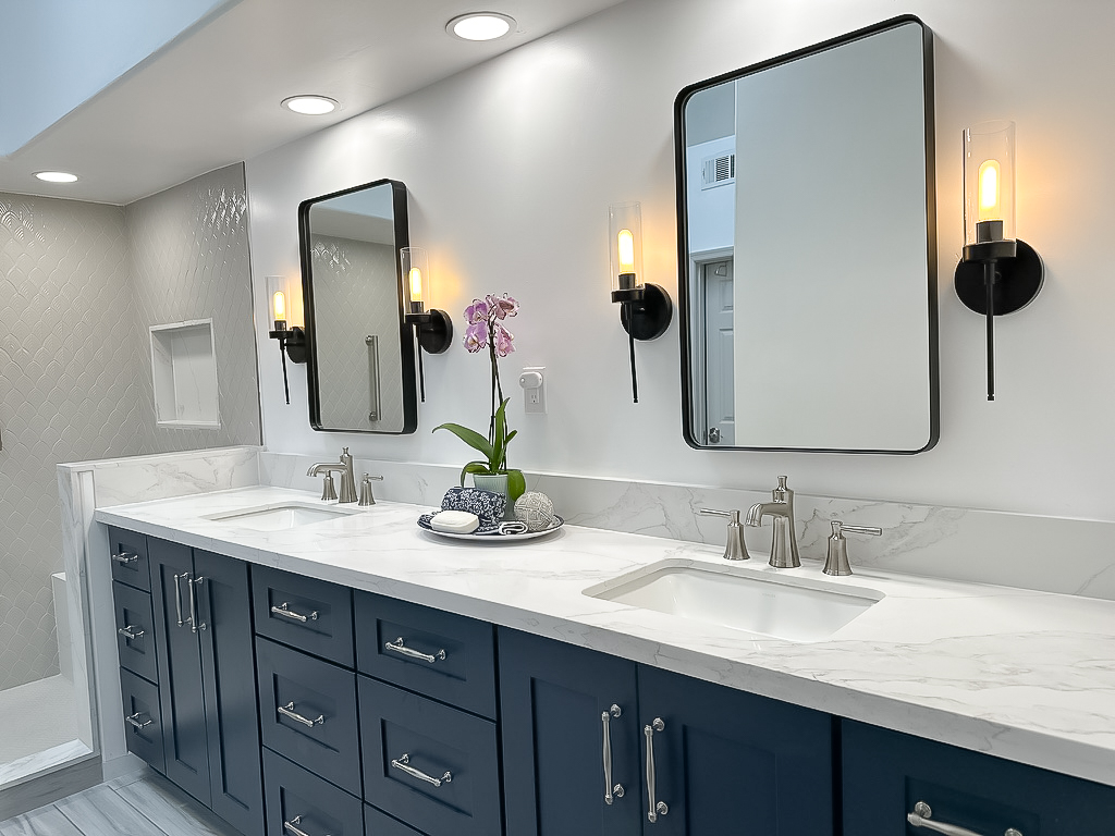 Bathroom design-build remodel in Phoenix with double vanity
