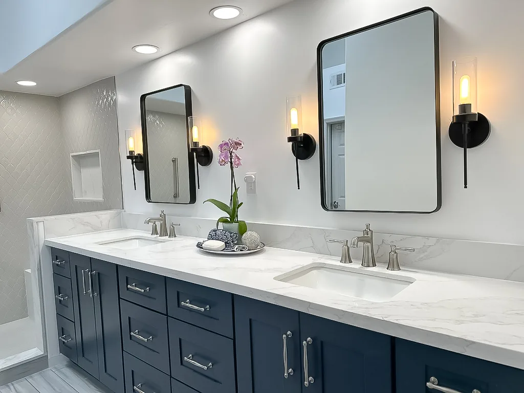 Bathroom design-build remodel in Phoenix with double vanity
